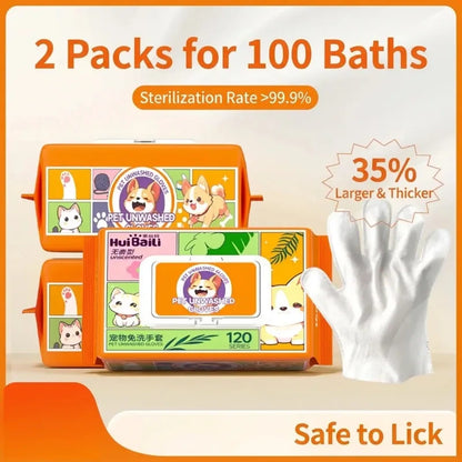 50 Pet Cleaning Wipe Gloves