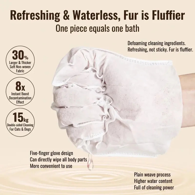 50 Pet Cleaning Wipe Gloves