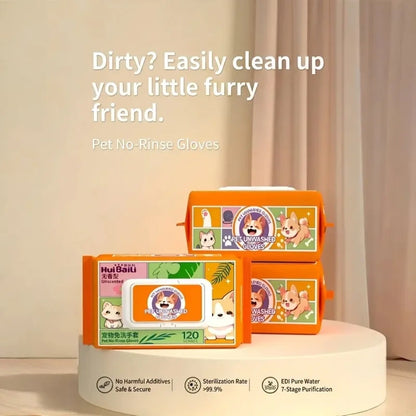 50 Pet Cleaning Wipe Gloves