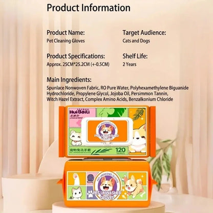 50 Pet Cleaning Wipe Gloves