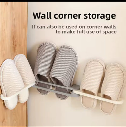 Wall-Mounted Foldable Slipper Rack