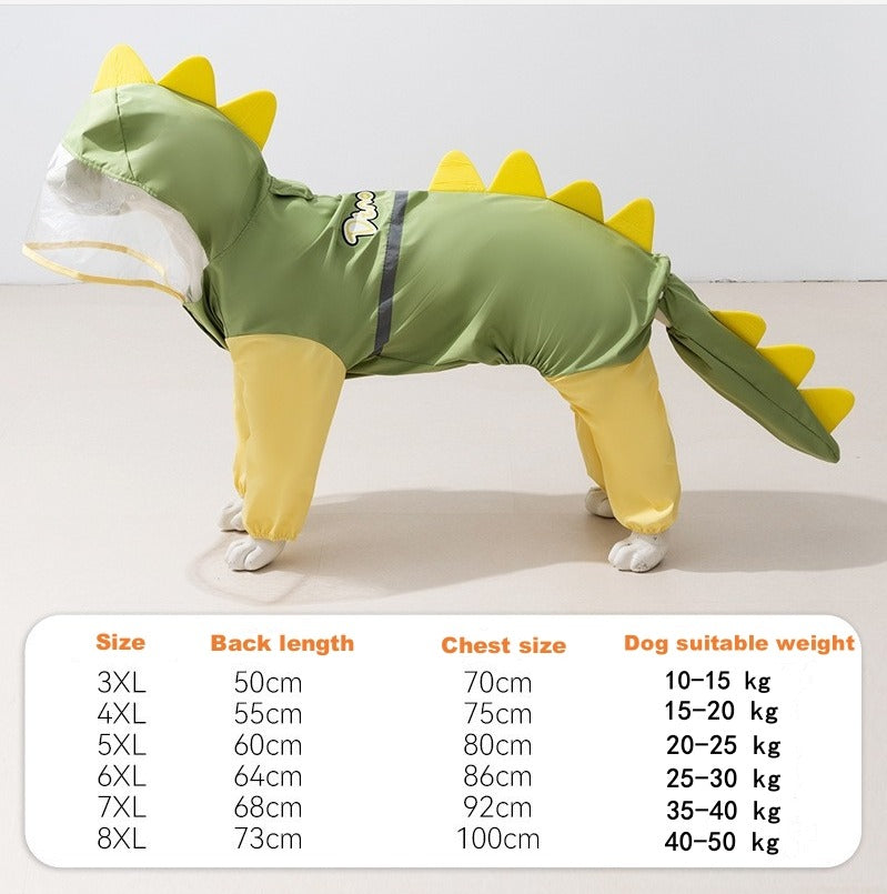 Dinosaur Dog Raincoat