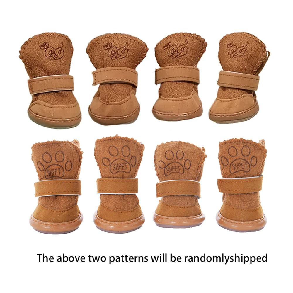 4Pcs Plushy Pet Shoes