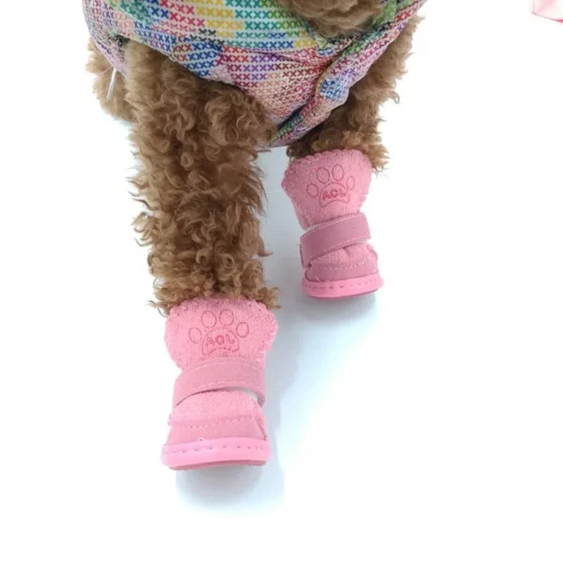 4Pcs Plushy Pet Shoes