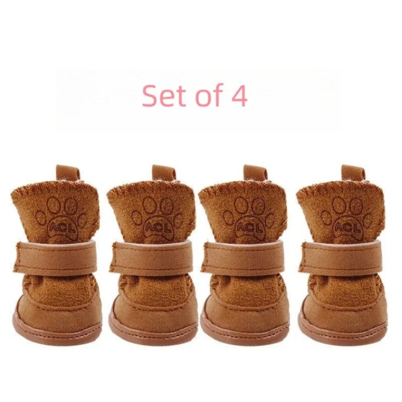4Pcs Plushy Pet Shoes
