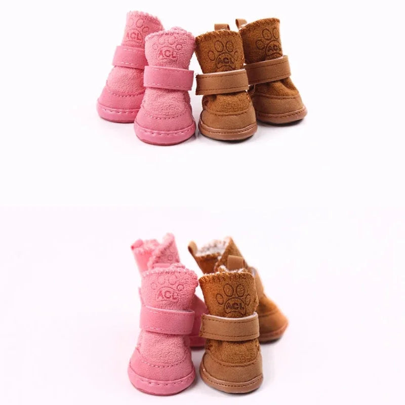 4Pcs Plushy Pet Shoes