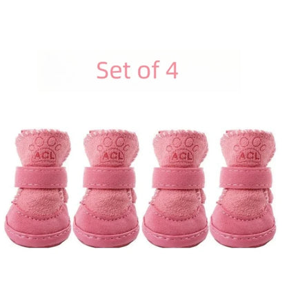 4Pcs Plushy Pet Shoes