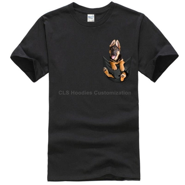 German Shepherd in Pocket T-shirt