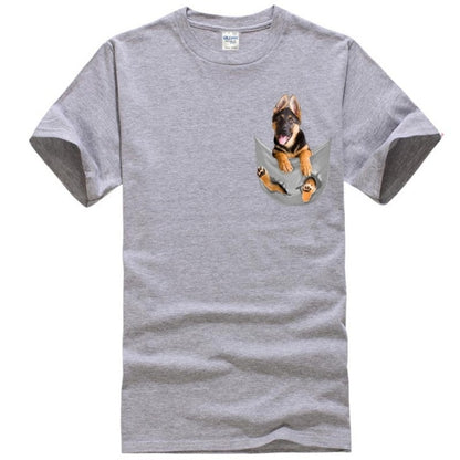 German Shepherd in Pocket T-shirt