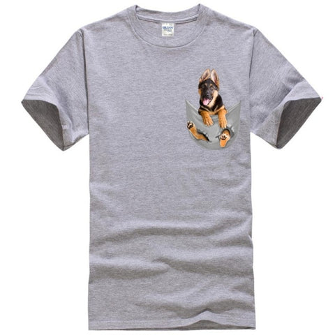 German Shepherd in Pocket T-shirt