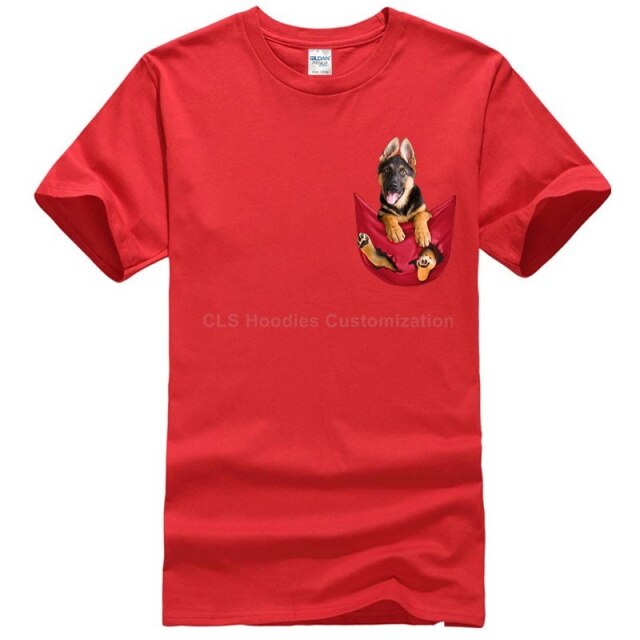 German Shepherd in Pocket T-shirt