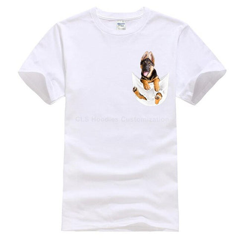 German Shepherd in Pocket T-shirt