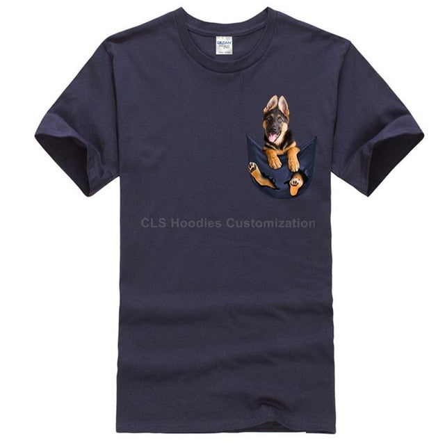 German Shepherd in Pocket T-shirt