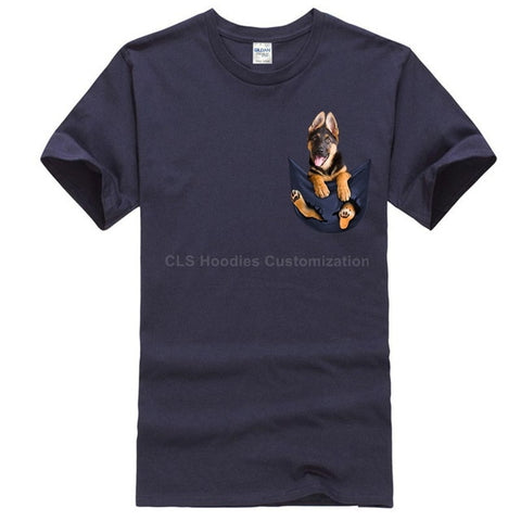 German Shepherd in Pocket T-shirt
