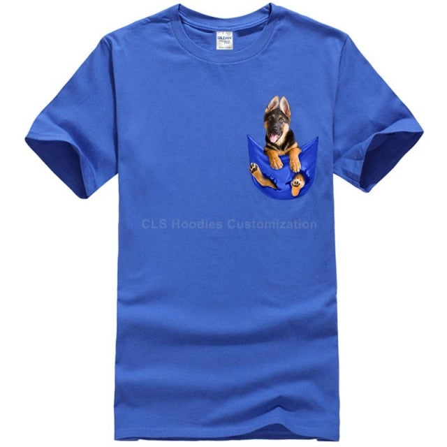 German Shepherd in Pocket T-shirt