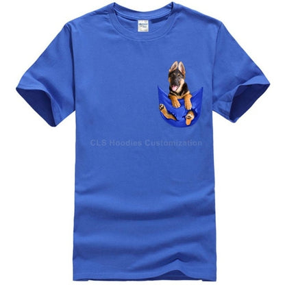 German Shepherd in Pocket T-shirt