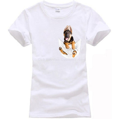German Shepherd in Pocket T-shirt