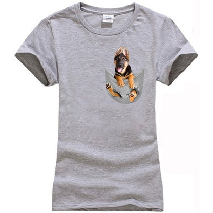 German Shepherd in Pocket T-shirt