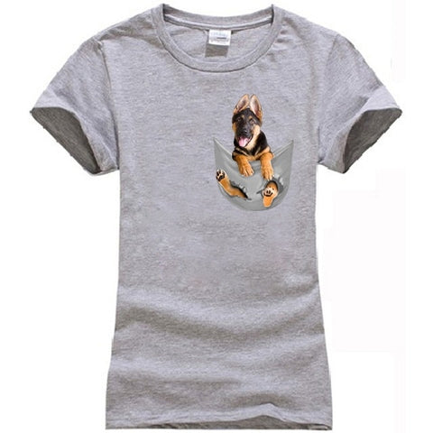 German Shepherd in Pocket T-shirt