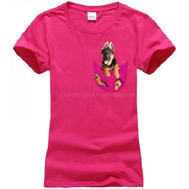 German Shepherd in Pocket T-shirt