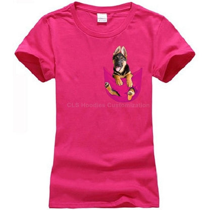German Shepherd in Pocket T-shirt