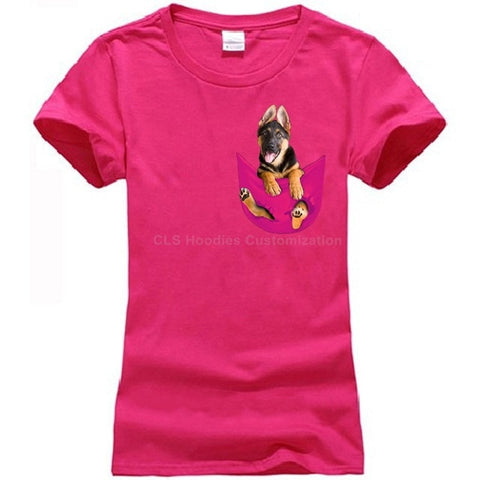 German Shepherd in Pocket T-shirt