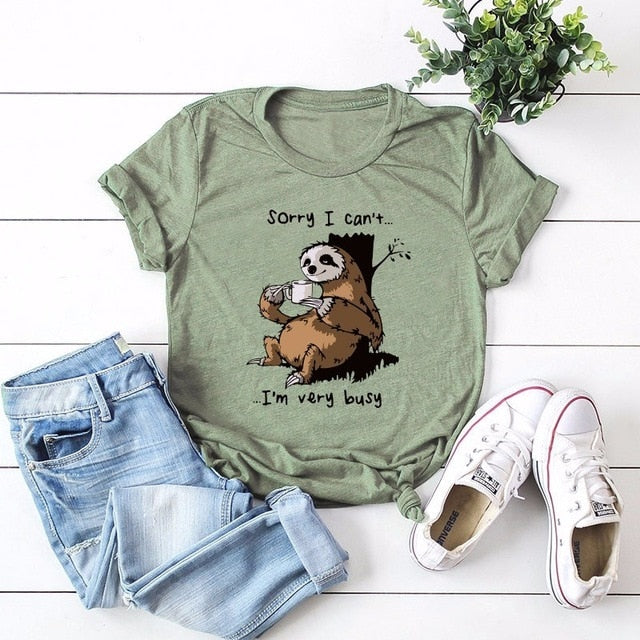 I'm very busy Sloth T-shirt