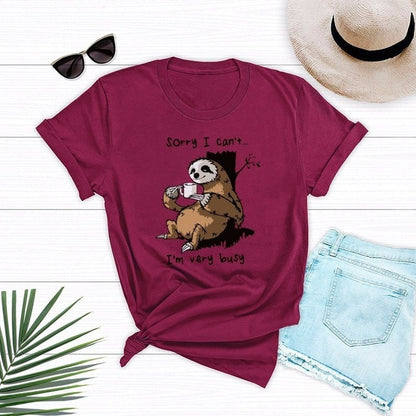 I'm very busy Sloth T-shirt