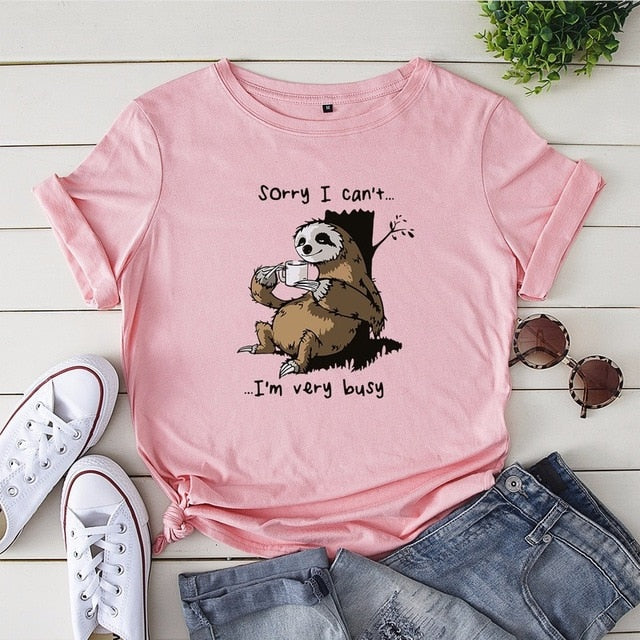 I'm very busy Sloth T-shirt